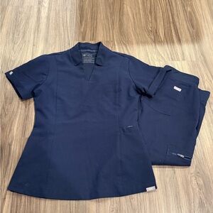 Figs Navy Blue Scrub Set
